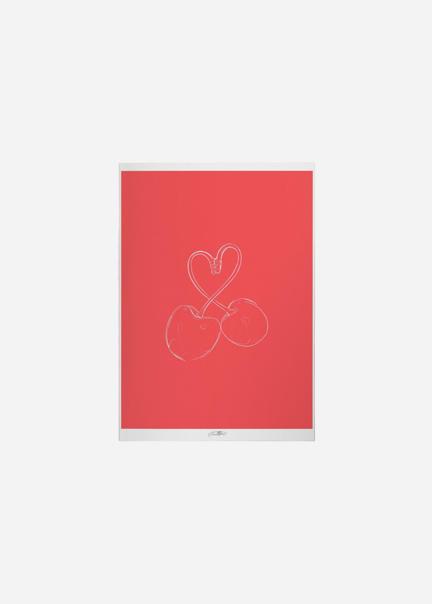 cherry knot - red / line art n.45 Fine Art Print