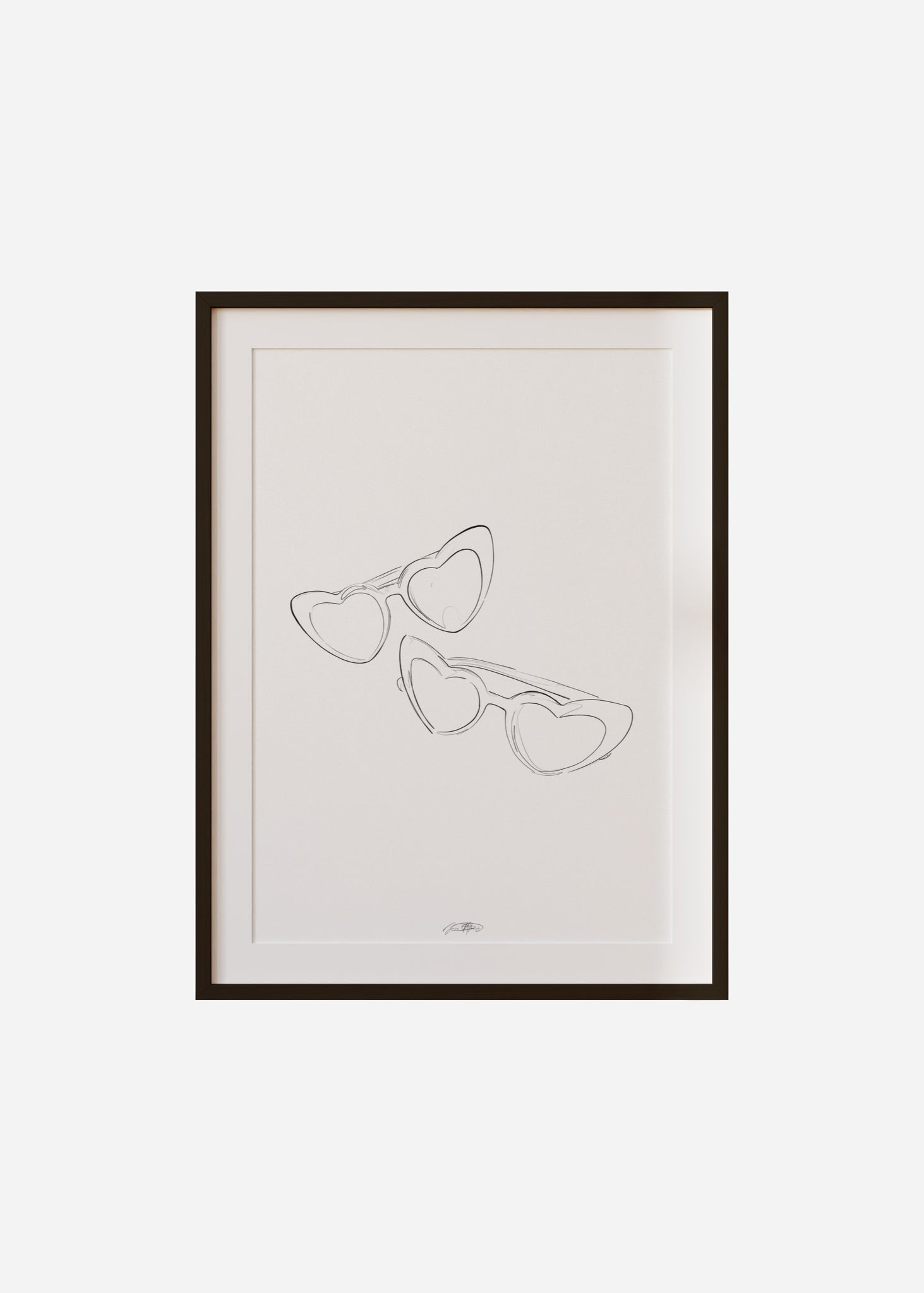 heart shaped / line art n.47 Framed & Mounted Print