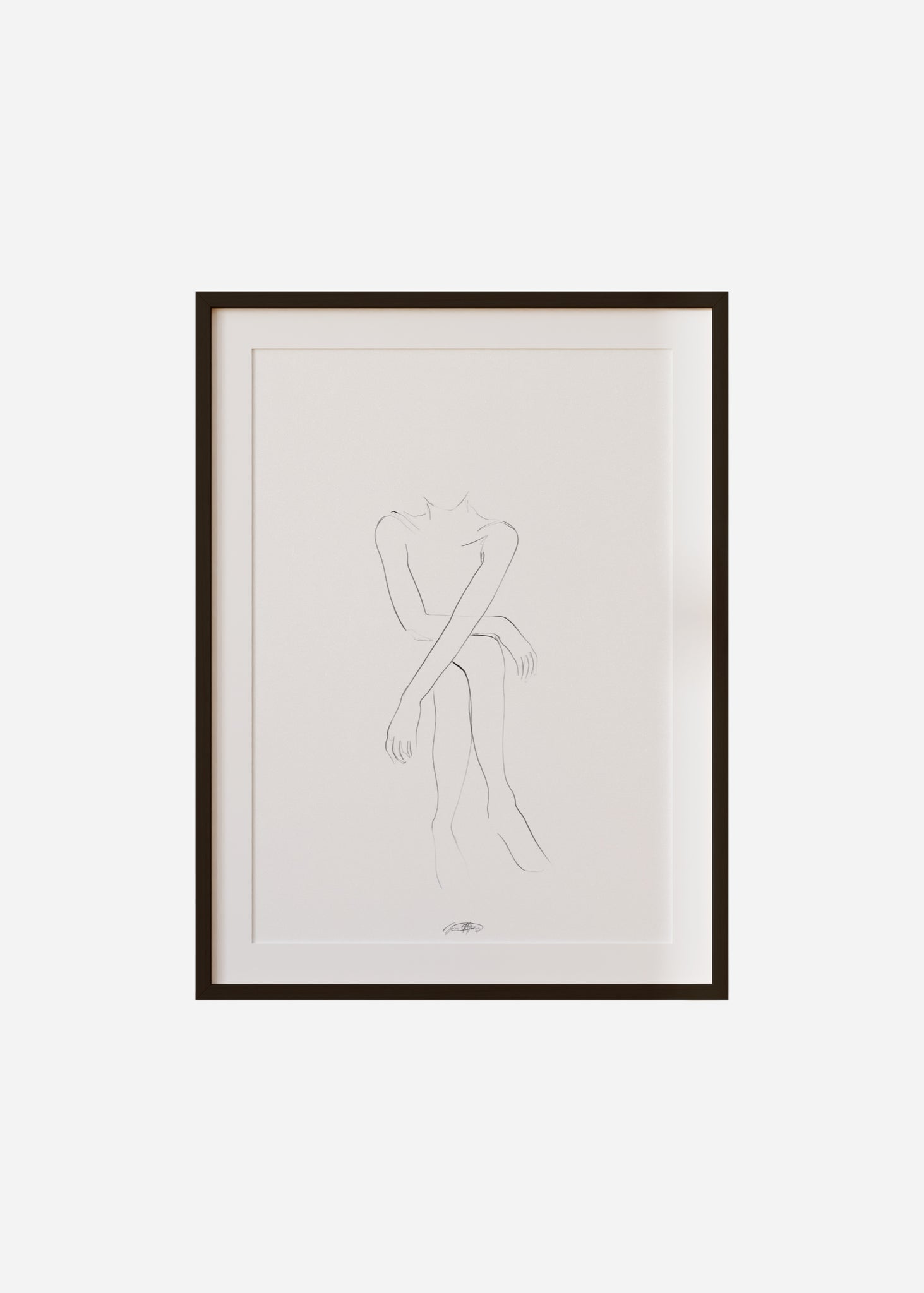 sitting pretty / line art n.48 Framed & Mounted Print