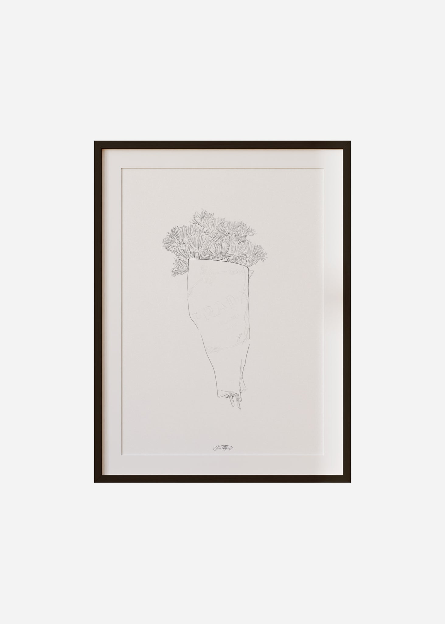 buy her flowers II / line art n.52 Framed & Mounted Print