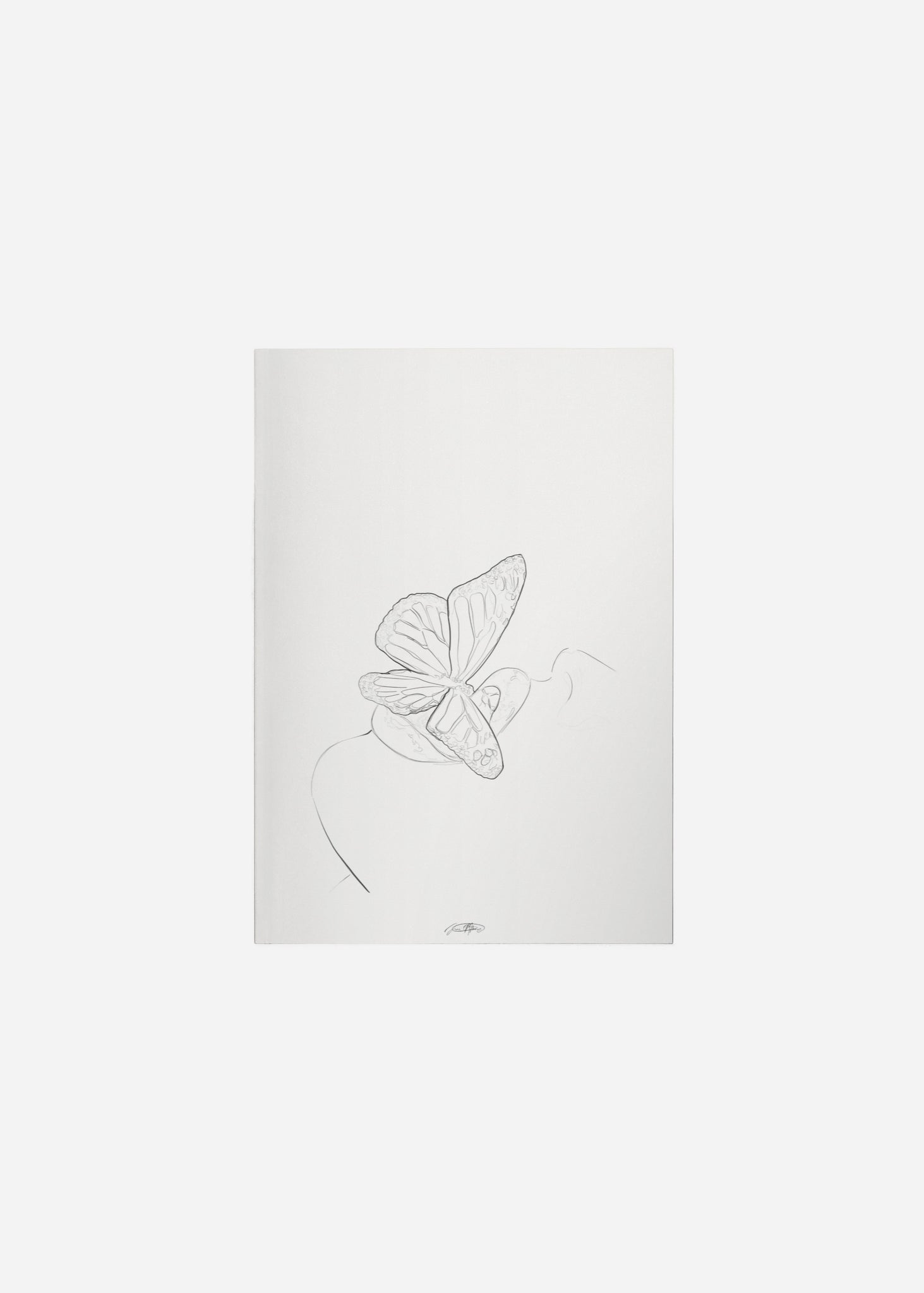 butterfly kiss / line art n.53 Fine Art Print