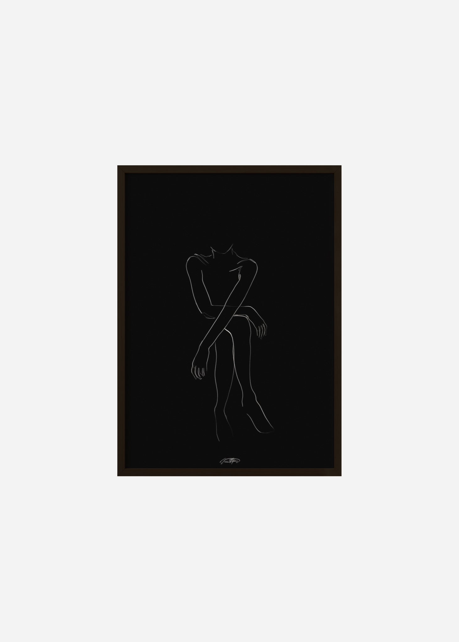 sitting pretty - noir / line art n.59 Framed Print