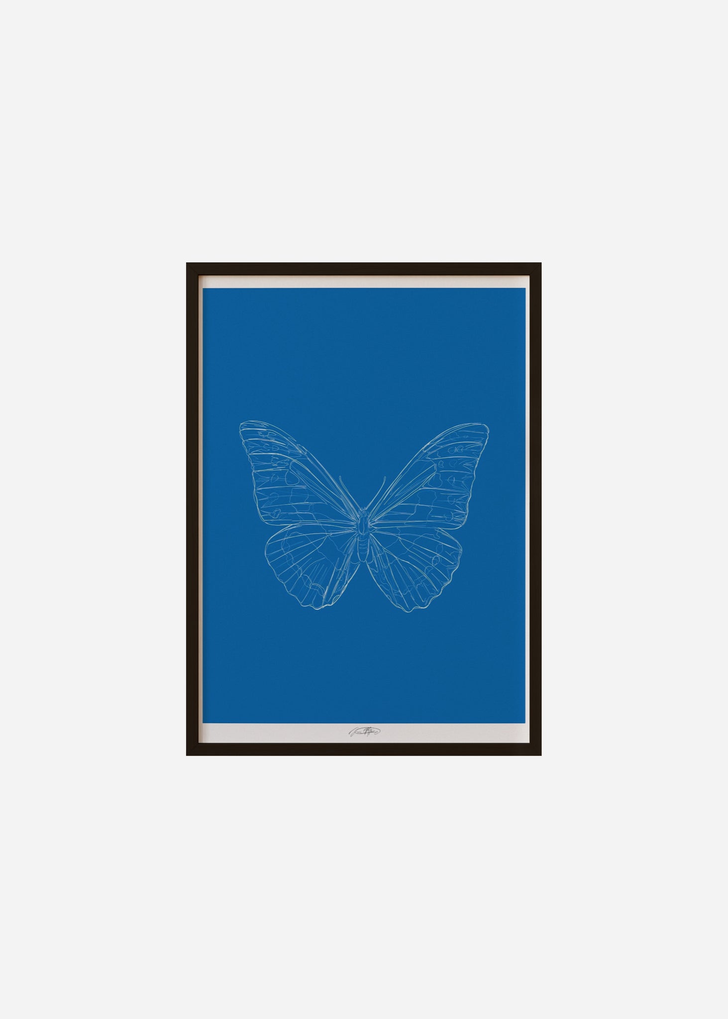 papillon III - blue / line art n.61 Framed Print