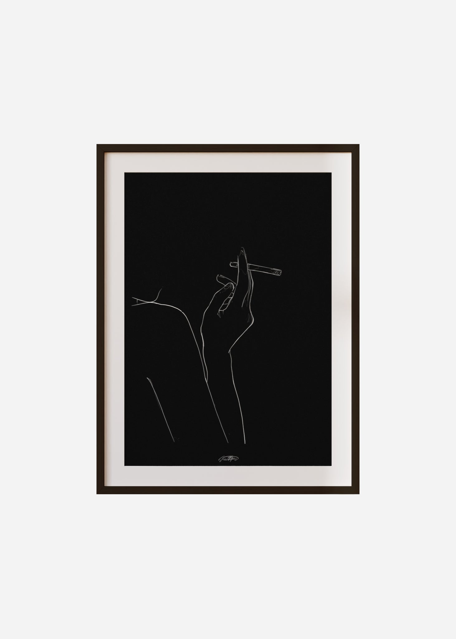 fumeuse - noir / line art n.63 Framed & Mounted Print