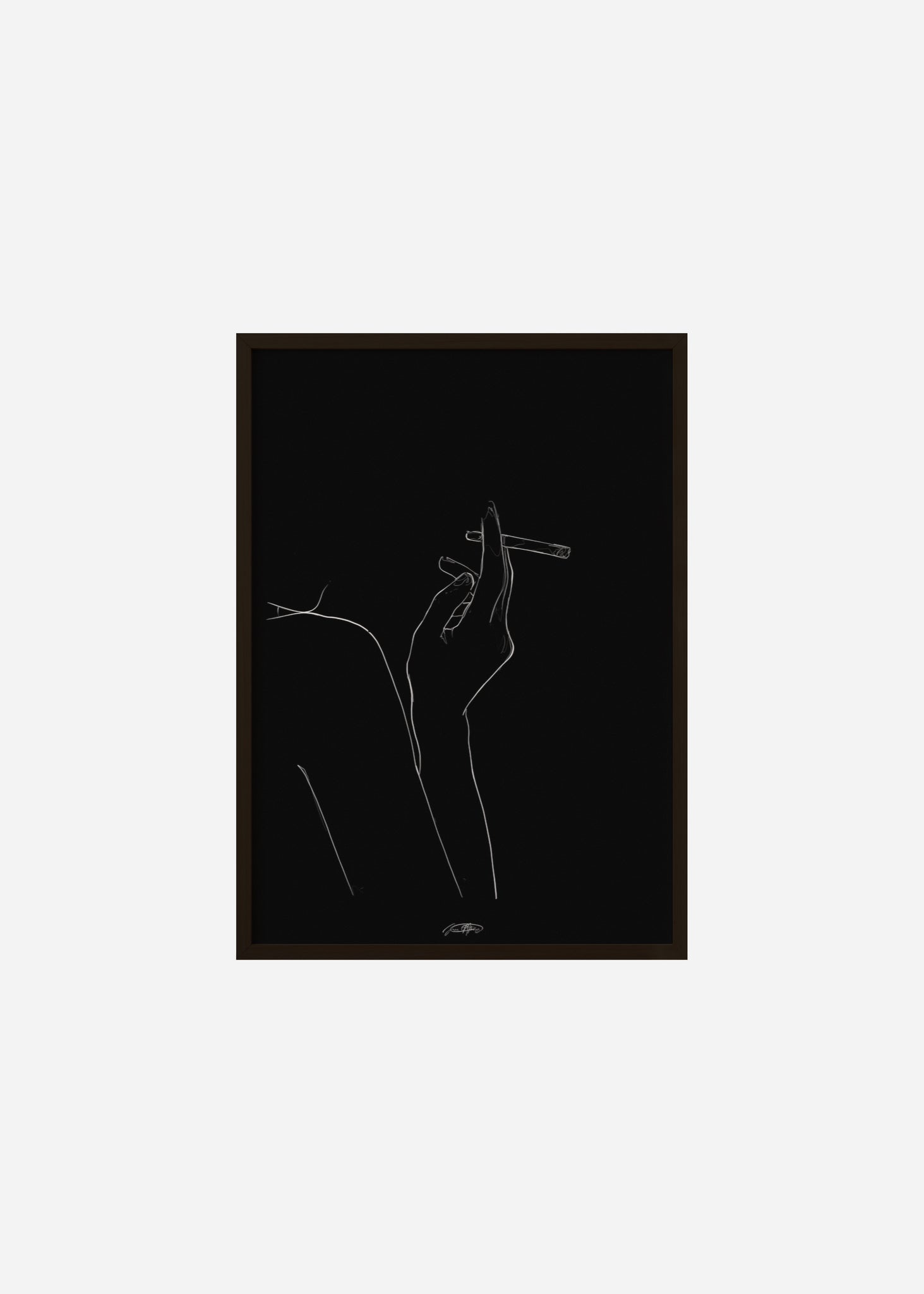 fumeuse - noir / line art n.63 Framed Print