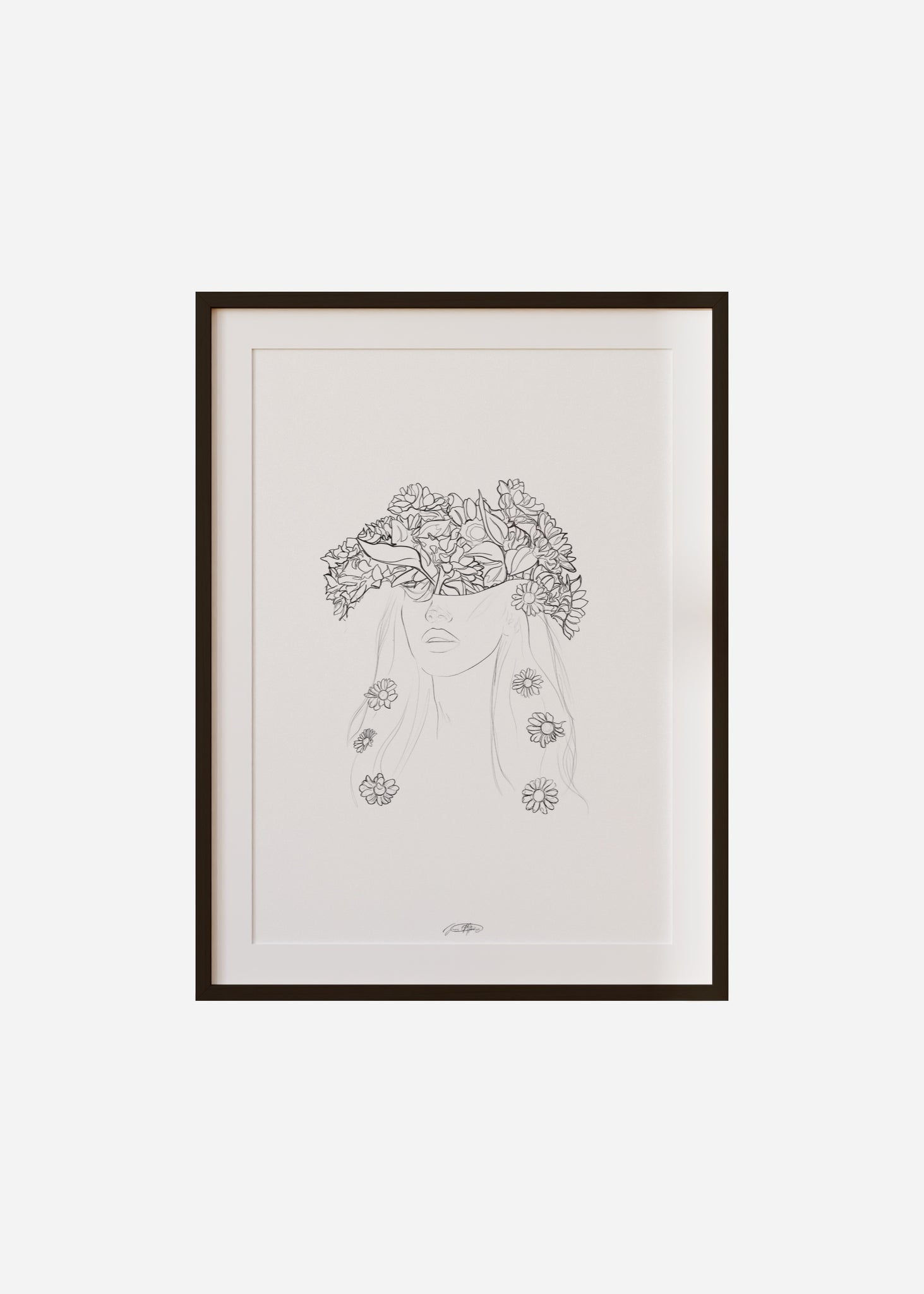 flowerbomb / line art n.6 Framed & Mounted Print