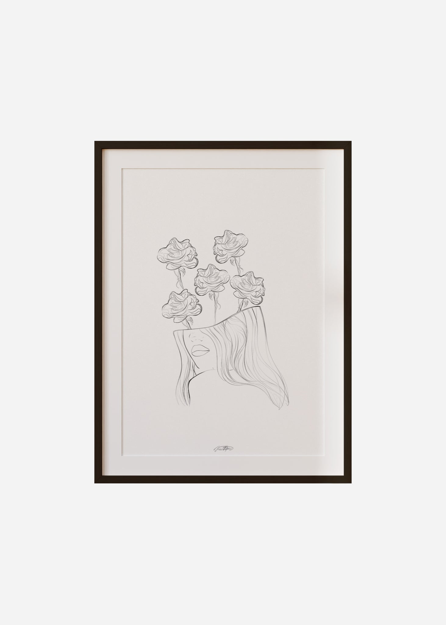 en fleur / line art n.8 Framed & Mounted Print