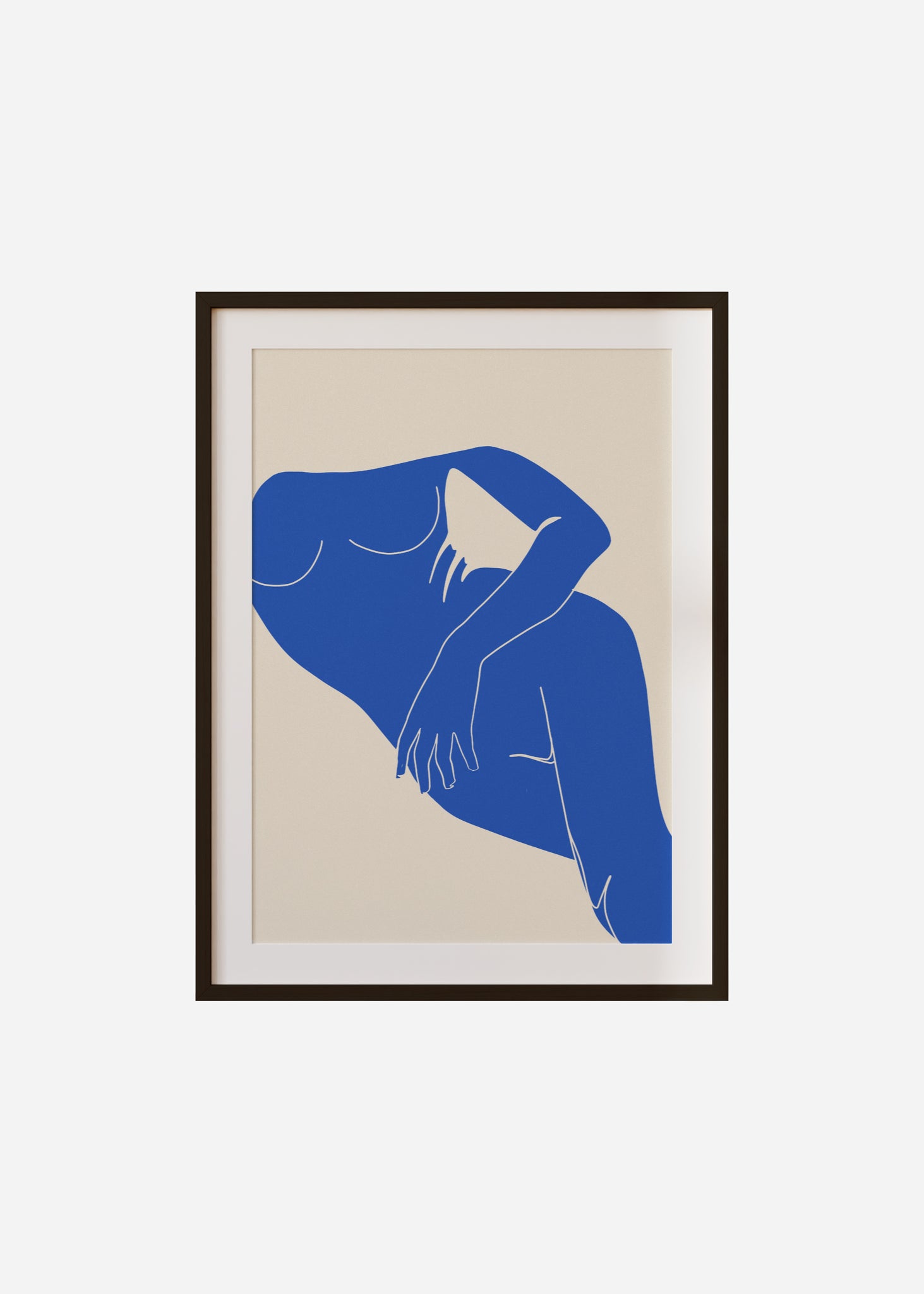 nude I / blue Framed & Mounted Print