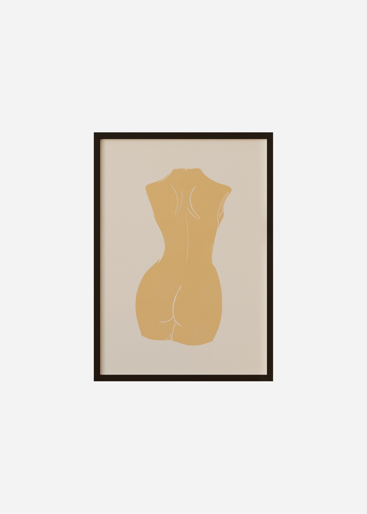 nude III / yellow Framed Print