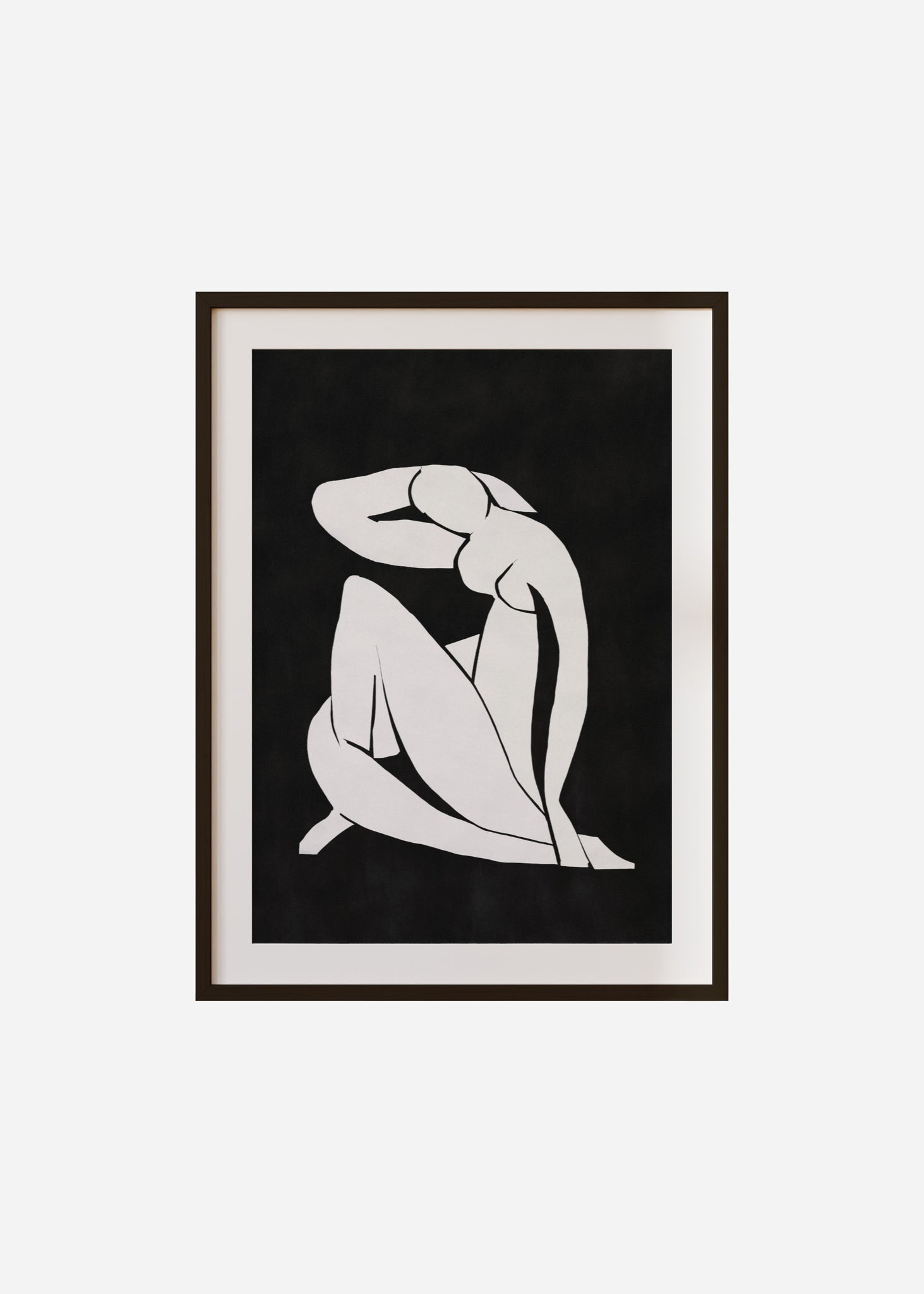 nude cut out black Framed & Mounted Print