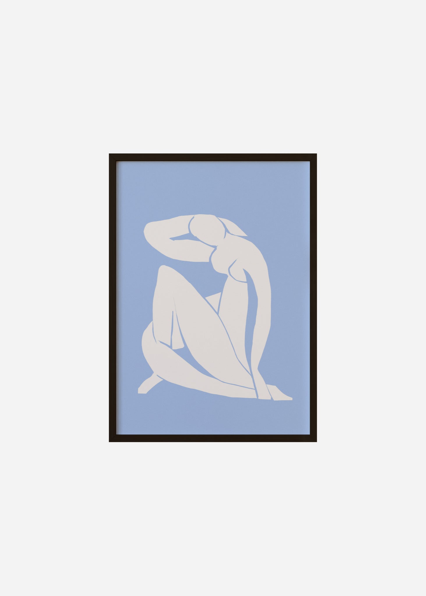 nude cut out / light blue Framed Print