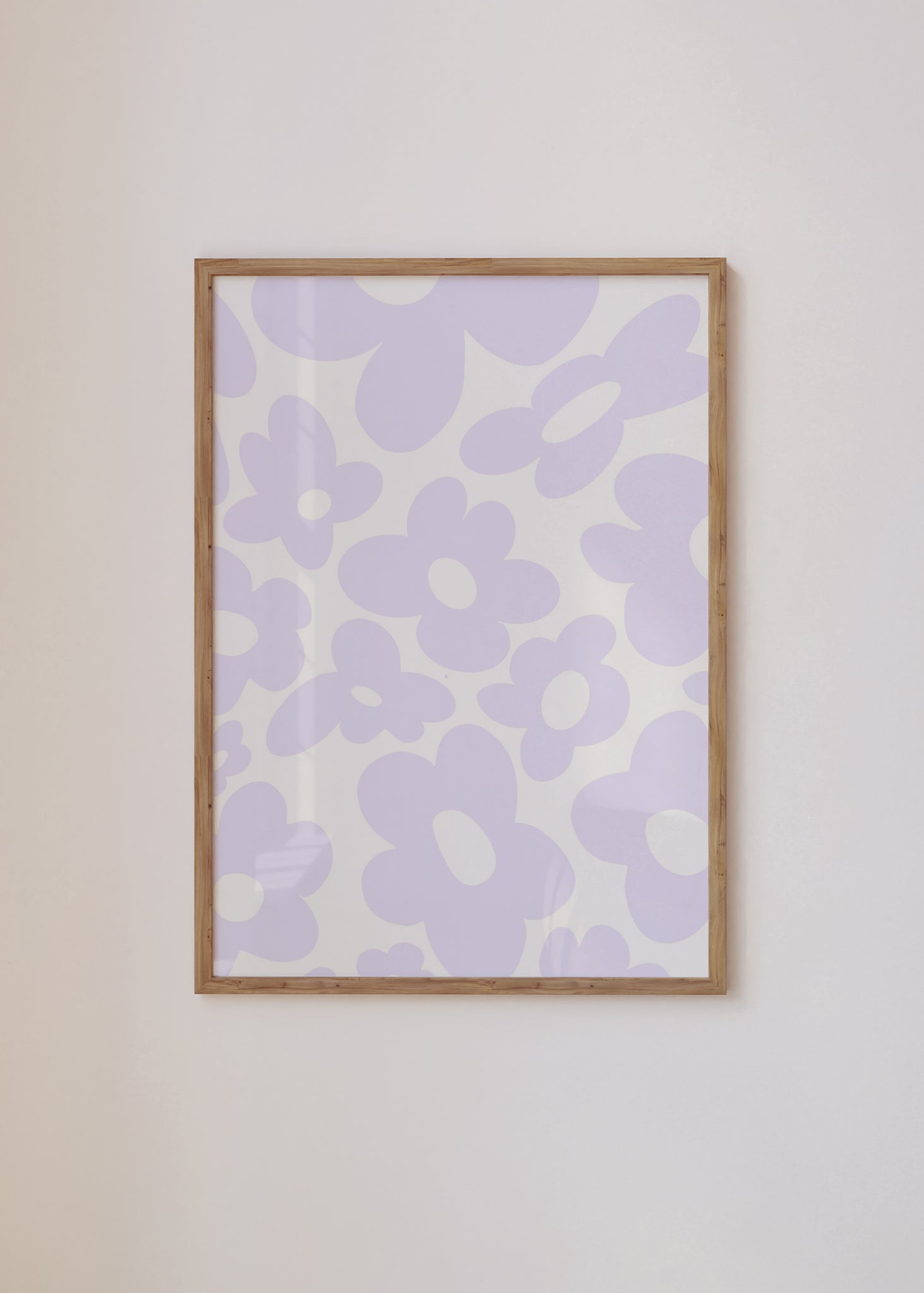 Retro flowers / Lilac Framed Print