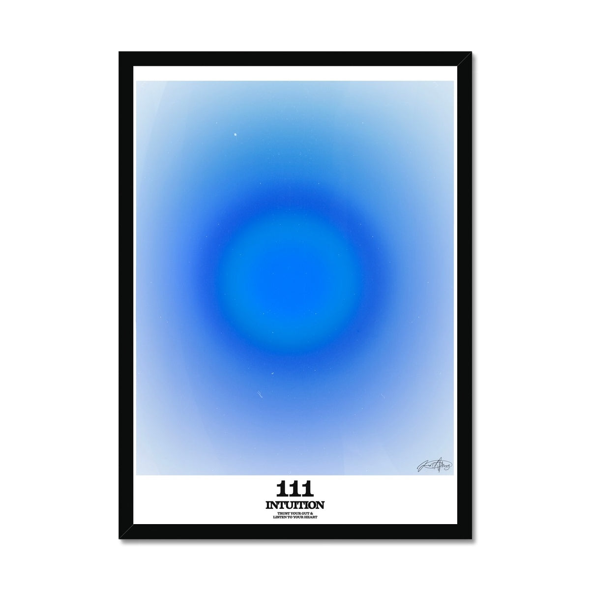 An angel number art print with a gradient aura. Add a touch of angel energy to your walls with a angel number auras. The perfect wall art posters to create a soft and dreamy aesthetic with your apartment or dorm decor. 111 Intuition: Trust Your Gut & Listen To Your Heart