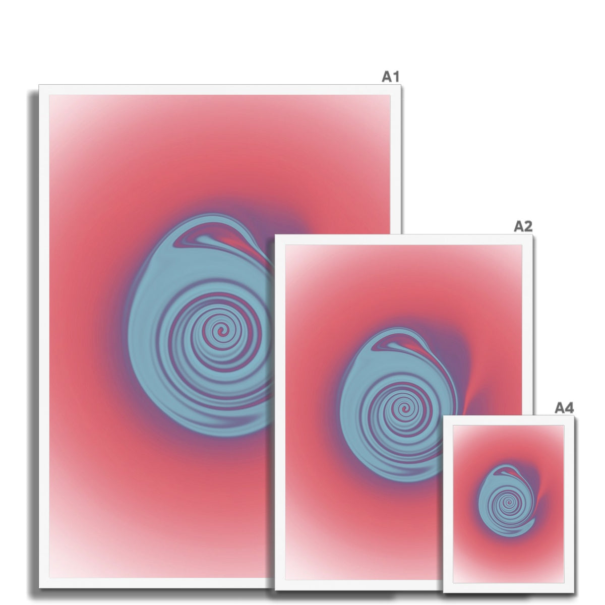 © les muses / Abstract aura wall art prints featuring warped gradients swirled to appear similar to a rabbit hole. Our colorful aura gradient posters are an aesthetic addition to any dorm or apartment decor.