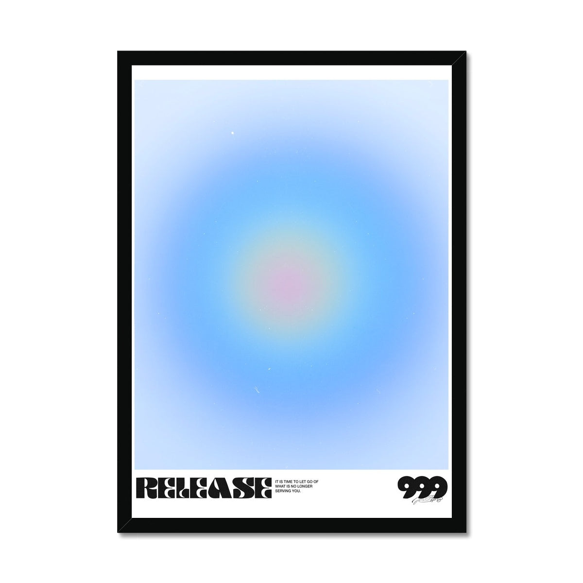 An angel number art print with a gradient aura. Add a touch of angel energy to your walls with a angel number auras. The perfect wall art posters to create a soft and dreamy aesthetic with your apartment or dorm decor. 999 Release: It’s Time To Let Go Of What’s No Longer Serving You.