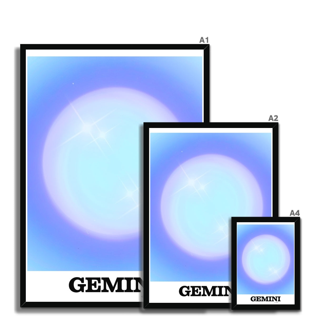 Our Gemini Aura art print is the perfect wall art to show off your star sign. Find a zodiac gradient print or poster in our astrology collection.