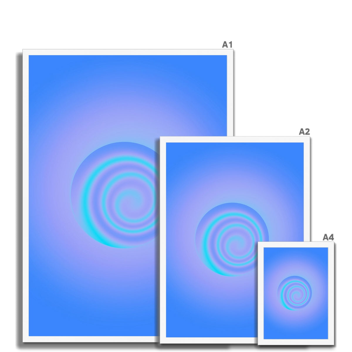 Sunset gradient aura wall art prints featuring warped pastel gradients. Colorful aura gradient posters perfect as aesthetic dorm and apartment decor.