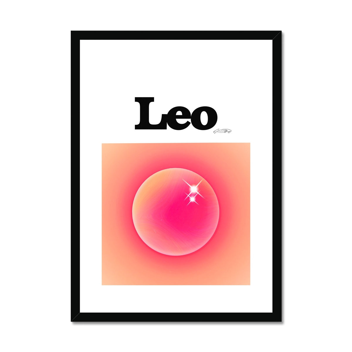 Leo Aura art print by Les Muses. Zodiac sign wall art. Aesthetic gradient star sign poster. Astrology artwork collection.