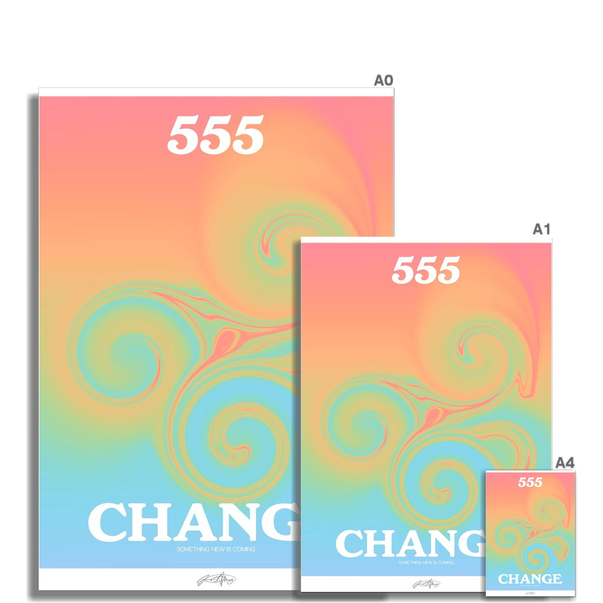 An angel number art print with a gradient aura. Add a touch of angel energy to your walls with a angel number auras. The perfect wall art posters to create a soft and dreamy aesthetic with your apartment or dorm decor. 555 Change: Something New Is Coming.