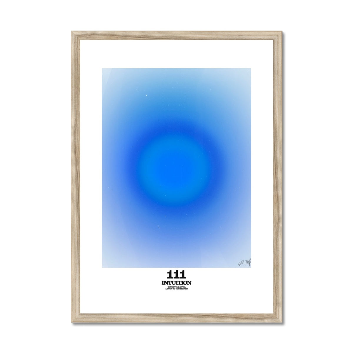 An angel number art print with a gradient aura. Add a touch of angel energy to your walls with a angel number auras. The perfect wall art posters to create a soft and dreamy aesthetic with your apartment or dorm decor. 111 Intuition: Trust Your Gut & Listen To Your Heart