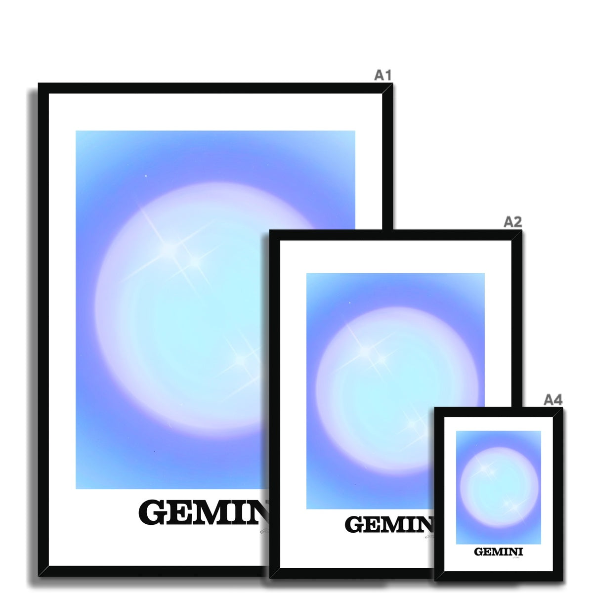 Our Gemini Aura art print is the perfect wall art to show off your star sign. Find a zodiac gradient print or poster in our astrology collection.