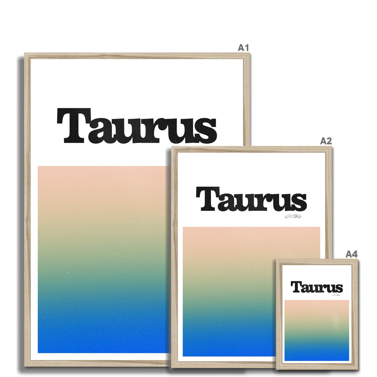 Our Taurus Aura art print is the perfect wall art to show off your star sign. Find a zodiac gradient print or poster in our astrology collection.