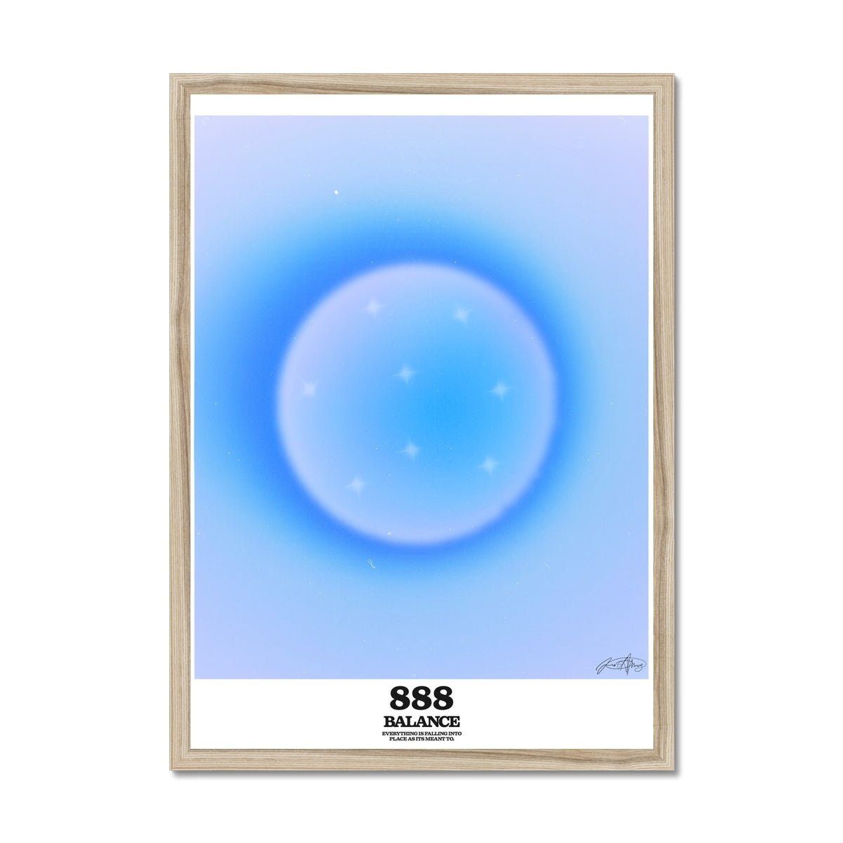 An angel number art print with a gradient aura. Add a touch of angel energy to your walls with a angel number auras. The perfect wall art posters to create a soft and dreamy aesthetic with your apartment or dorm decor. 888 Balance: Everything Is Falling Into Place As It’s Meant To Be.