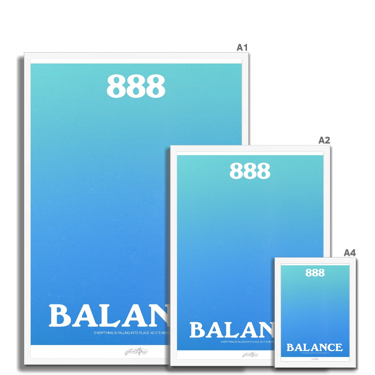 An angel number art print with a gradient aura. Add a touch of angel energy to your walls with a angel number auras. The perfect wall art posters to create a soft and dreamy aesthetic with your apartment or dorm decor. 888 Balance: Everything Is Falling Into Place As It’s Meant To Be.