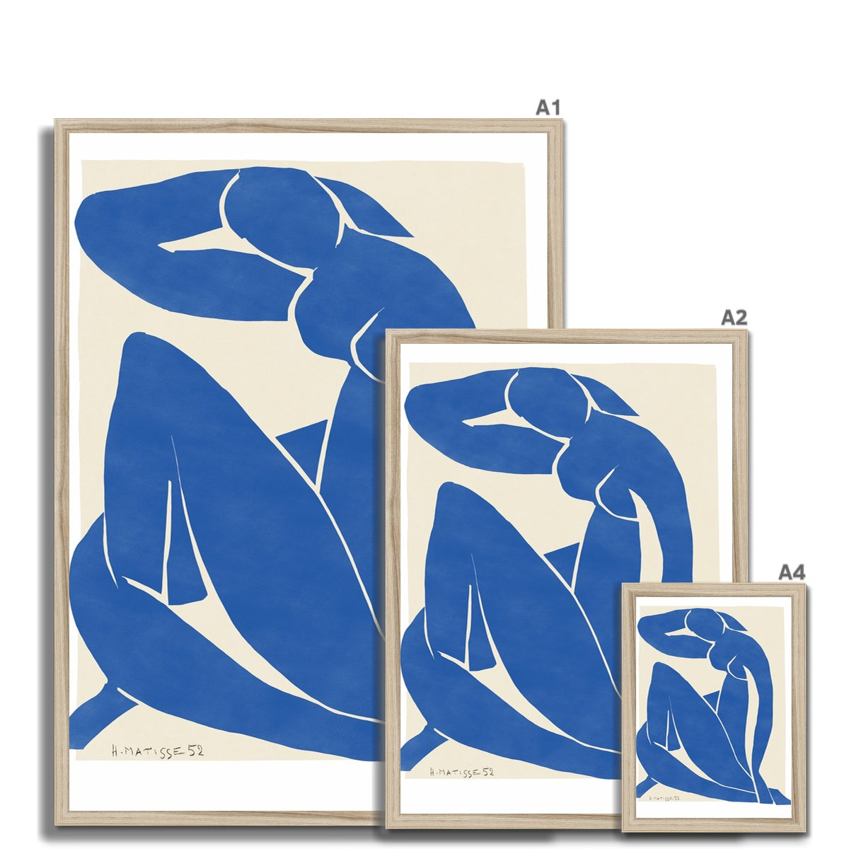 © les muses / Matisse wall art prints featuring nude figure cut outs or "Papiers Découpés" in a danish pastel style. Matisse exhibition posters with paper cut-outs. Berggruen & Cie museum prints for your gallery wall.