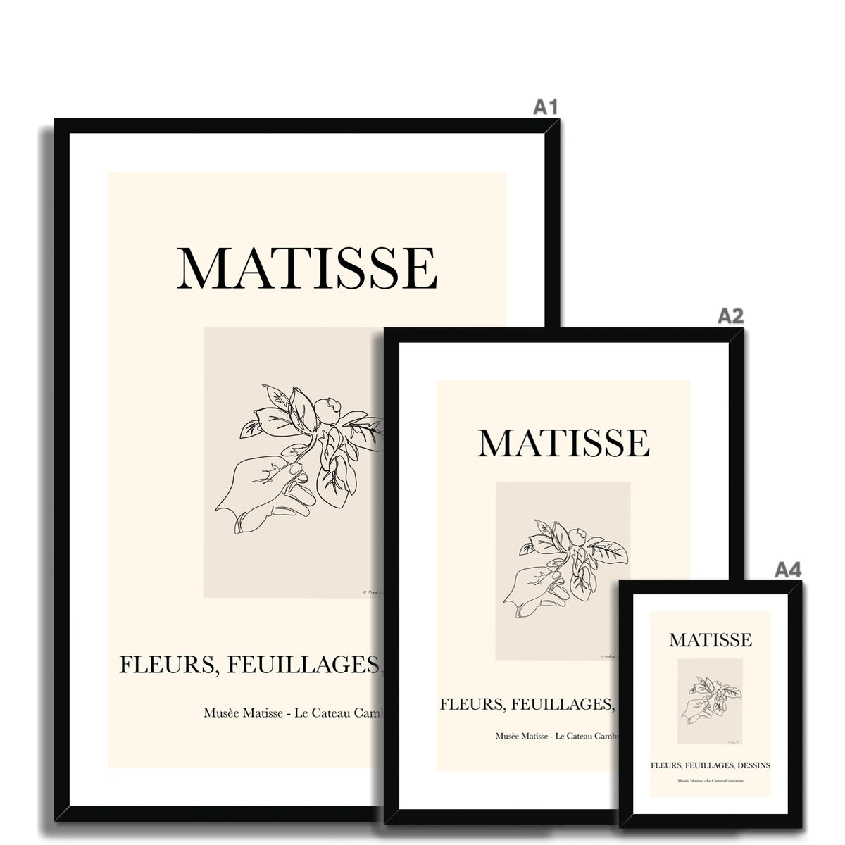 © les muses / Matisse wall art print featuring minimal flower line art called fleurs. A part of our flora cut out collection that contains Matisse exhibition posters with paper cut-outs and Berggruen & Cie museum prints for your gallery wall.