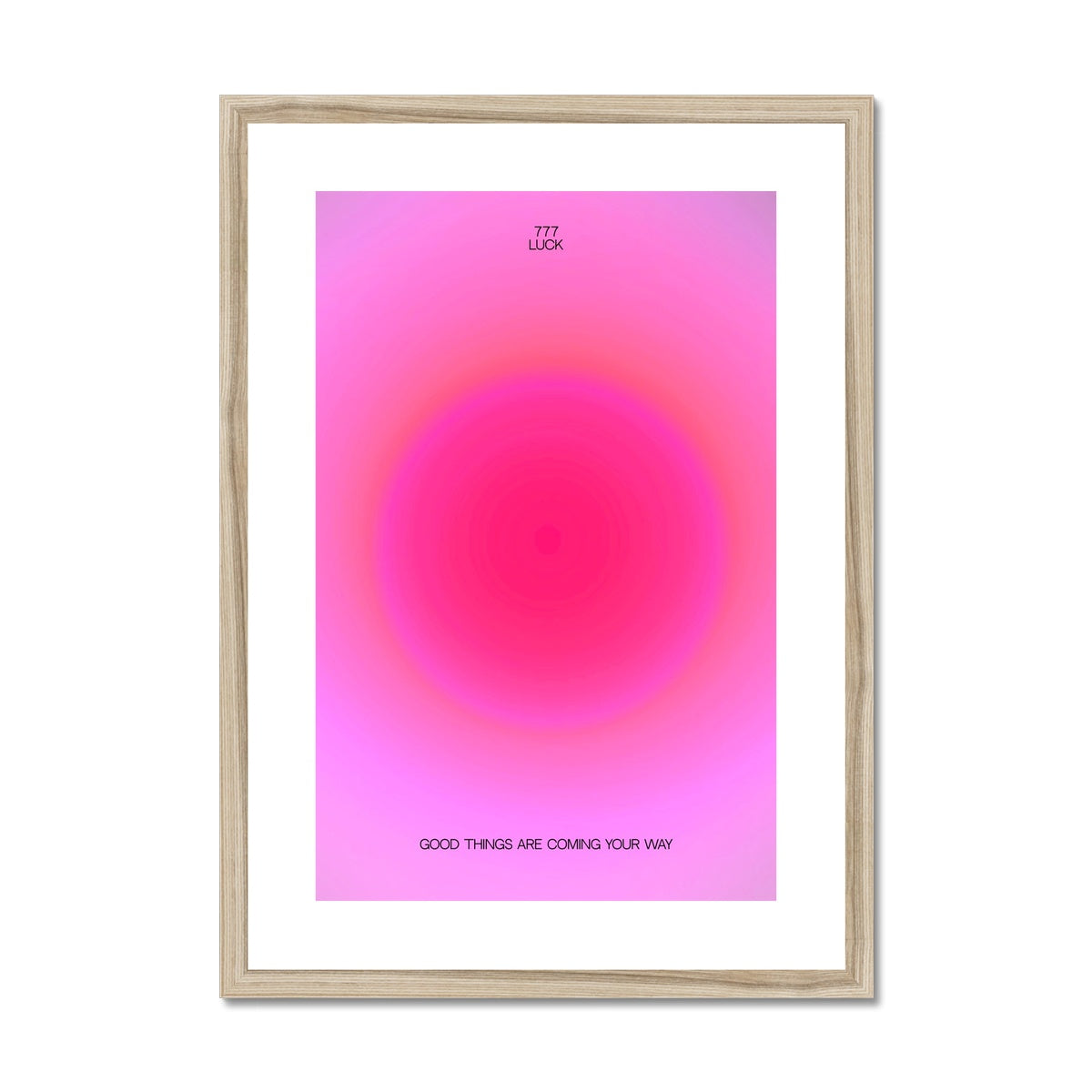 An angel number art print with a gradient aura. Add a touch of angel energy to your walls with a angel number auras. The perfect wall art posters to create a soft and dreamy aesthetic with your apartment or dorm decor. 777 Luck: Wonderful Things Are About To Happen