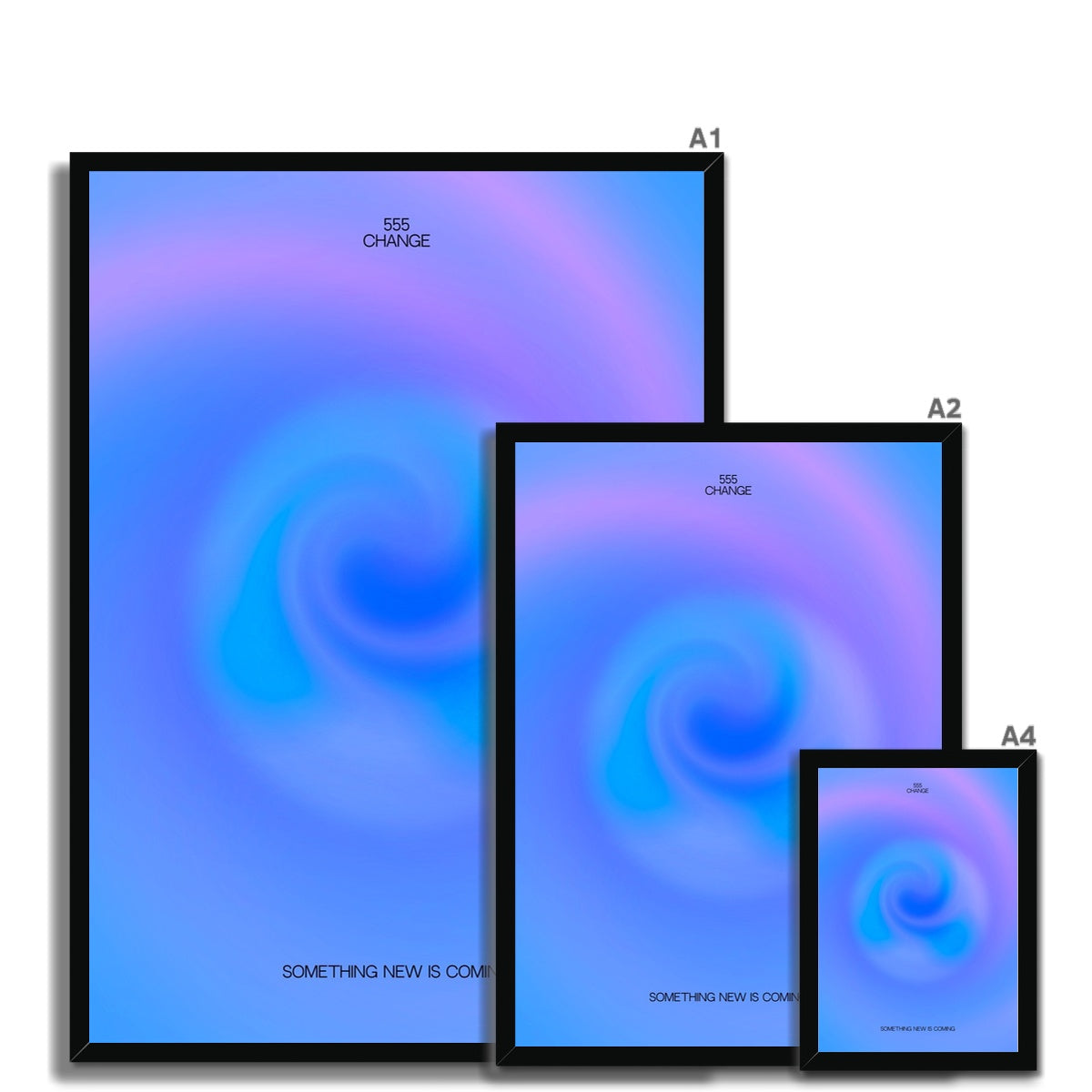 An angel number art print with a gradient aura. Add a touch of angel energy to your walls with a angel number auras. The perfect wall art posters to create a soft and dreamy aesthetic with your apartment or dorm decor. 555 Change: Something New Is Coming.