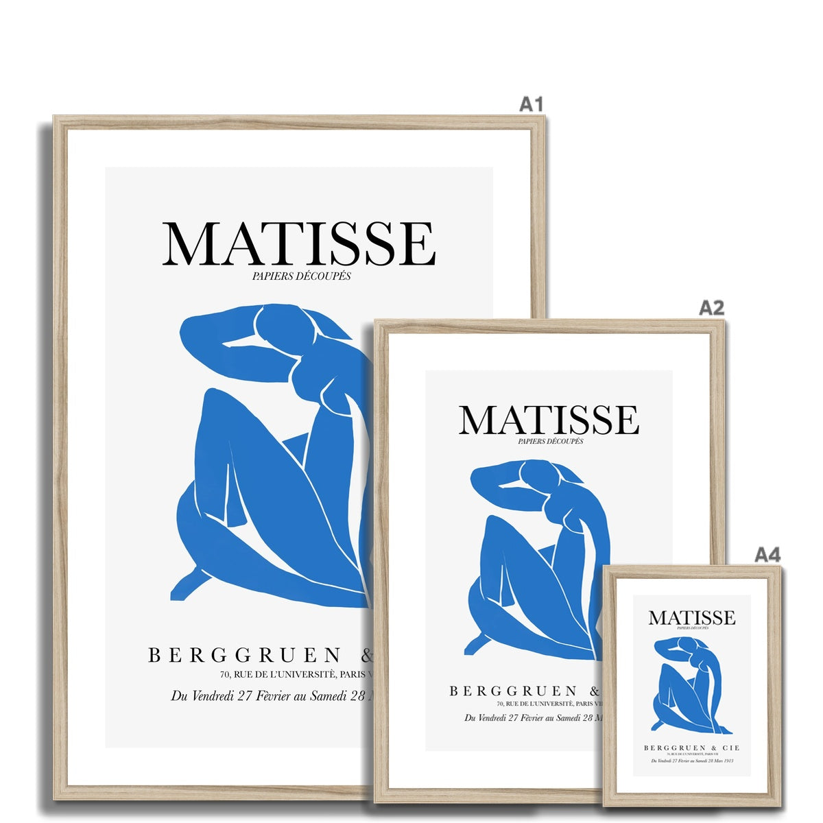 © les muses / Matisse wall art prints featuring nude figure cut outs or "Papiers Découpés" in a danish pastel style. Matisse exhibition posters with paper cut-outs. Berggruen & Cie museum prints for your gallery wall.