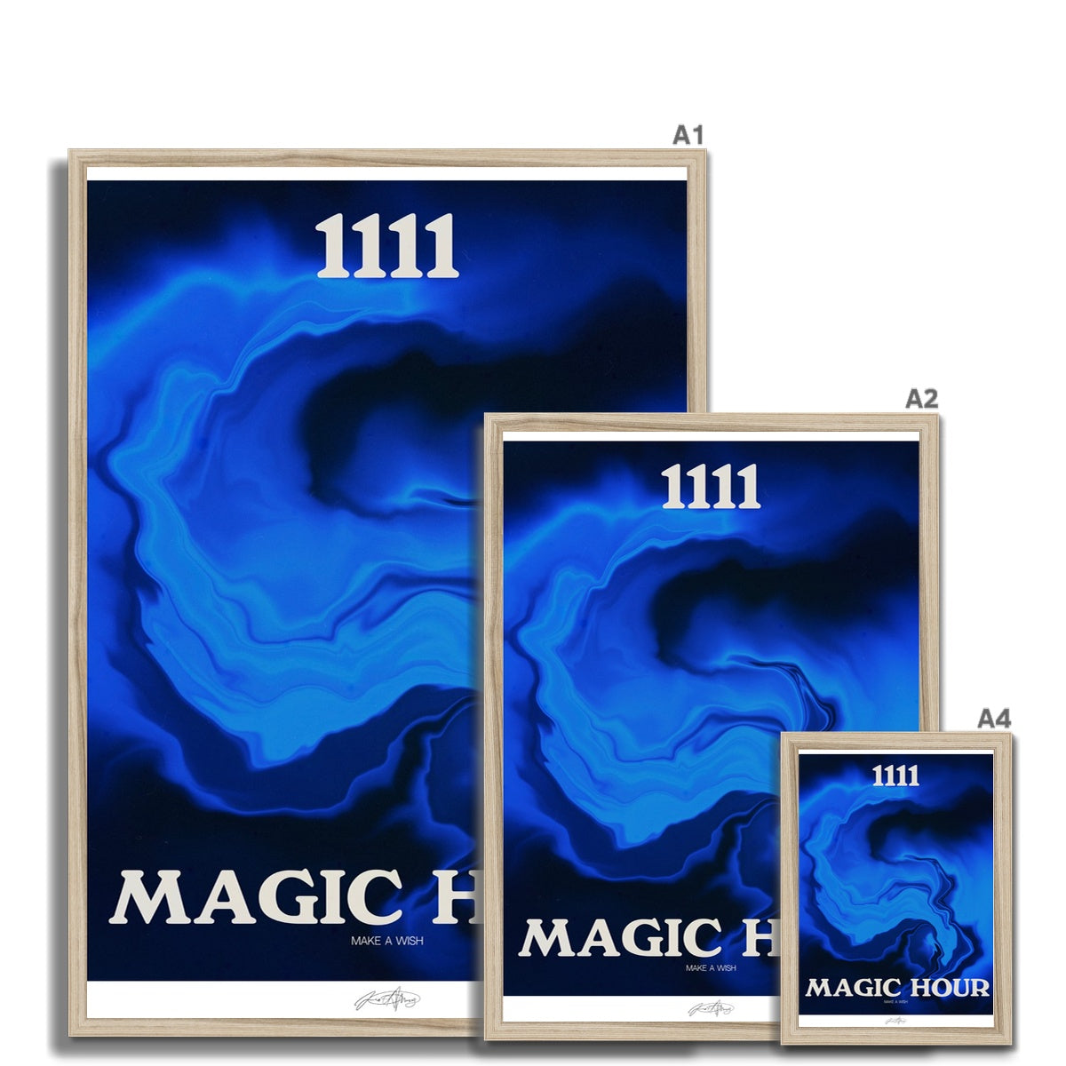 An angel number art print with a gradient aura. Add a touch of angel energy to your walls with a angel number auras. The perfect wall art posters to create a soft and dreamy aesthetic with your apartment or dorm decor. 1111 Magic Hour: Make A Wish.