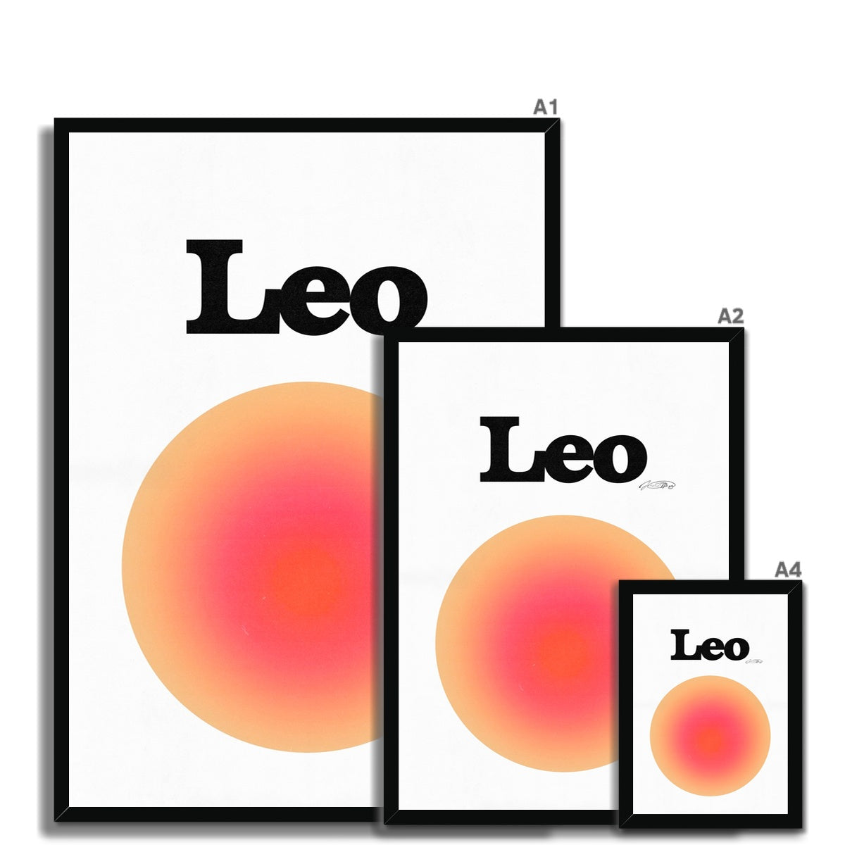 Leo Aura art print by Les Muses. Zodiac sign wall art. Aesthetic gradient star sign poster. Astrology artwork collection.