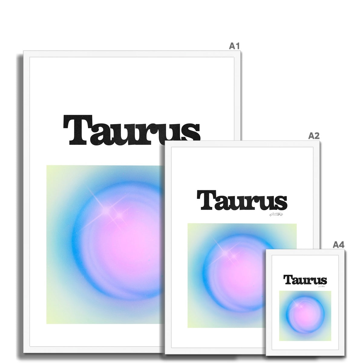 Our Taurus Aura art print is the perfect wall art to show off your star sign. Find a zodiac gradient print or poster in our astrology collection.