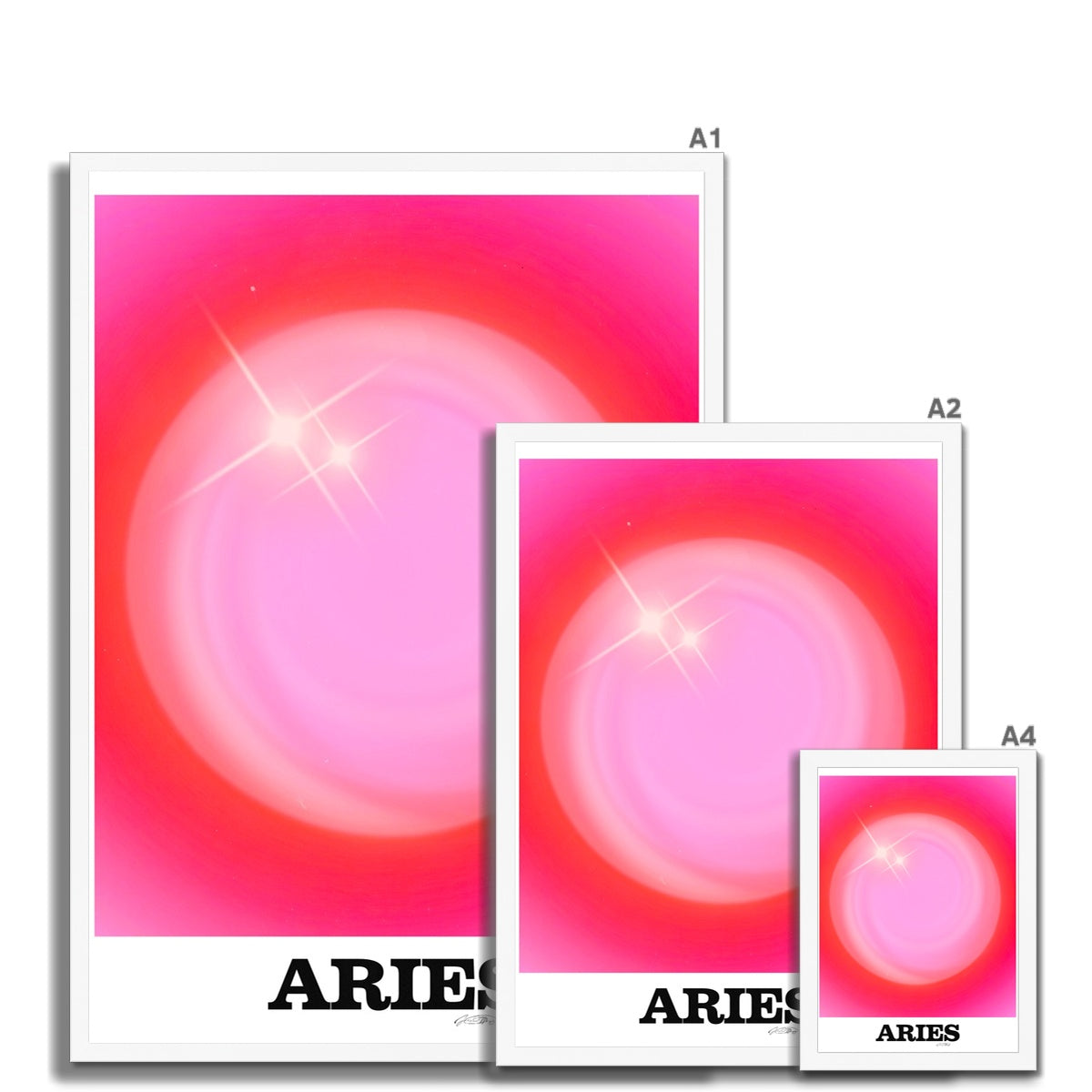 Our Aries Aura art print is the perfect wall art to show off your star sign. Find a zodiac gradient print or poster in our astrology collection.