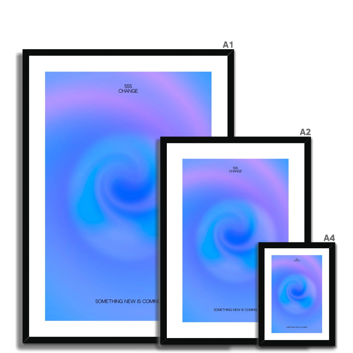 An angel number art print with a gradient aura. Add a touch of angel energy to your walls with a angel number auras. The perfect wall art posters to create a soft and dreamy aesthetic with your apartment or dorm decor. 555 Change: Something New Is Coming.