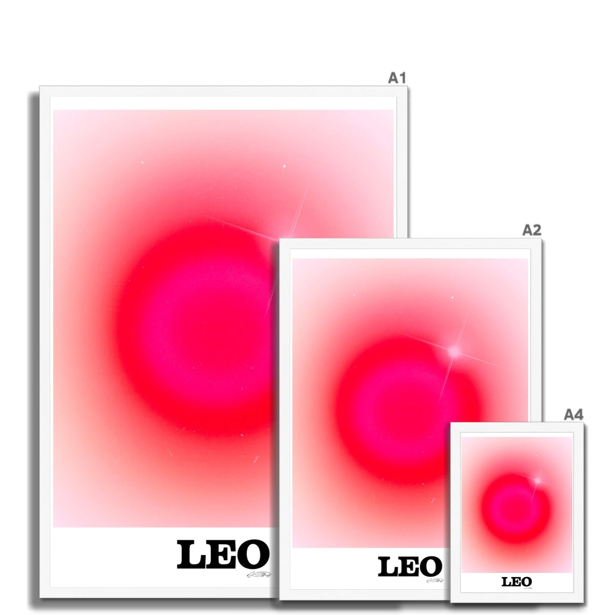 Leo Aura art print by Les Muses. Zodiac sign wall art. Aesthetic gradient star sign poster. Astrology artwork collection.