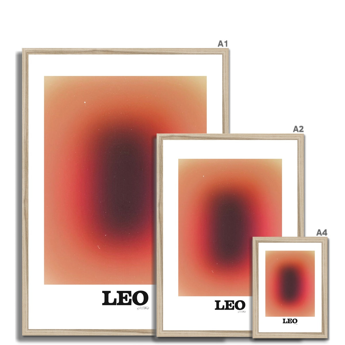 Leo Aura art print by Les Muses. Zodiac sign wall art. Aesthetic gradient star sign poster. Astrology artwork collection.