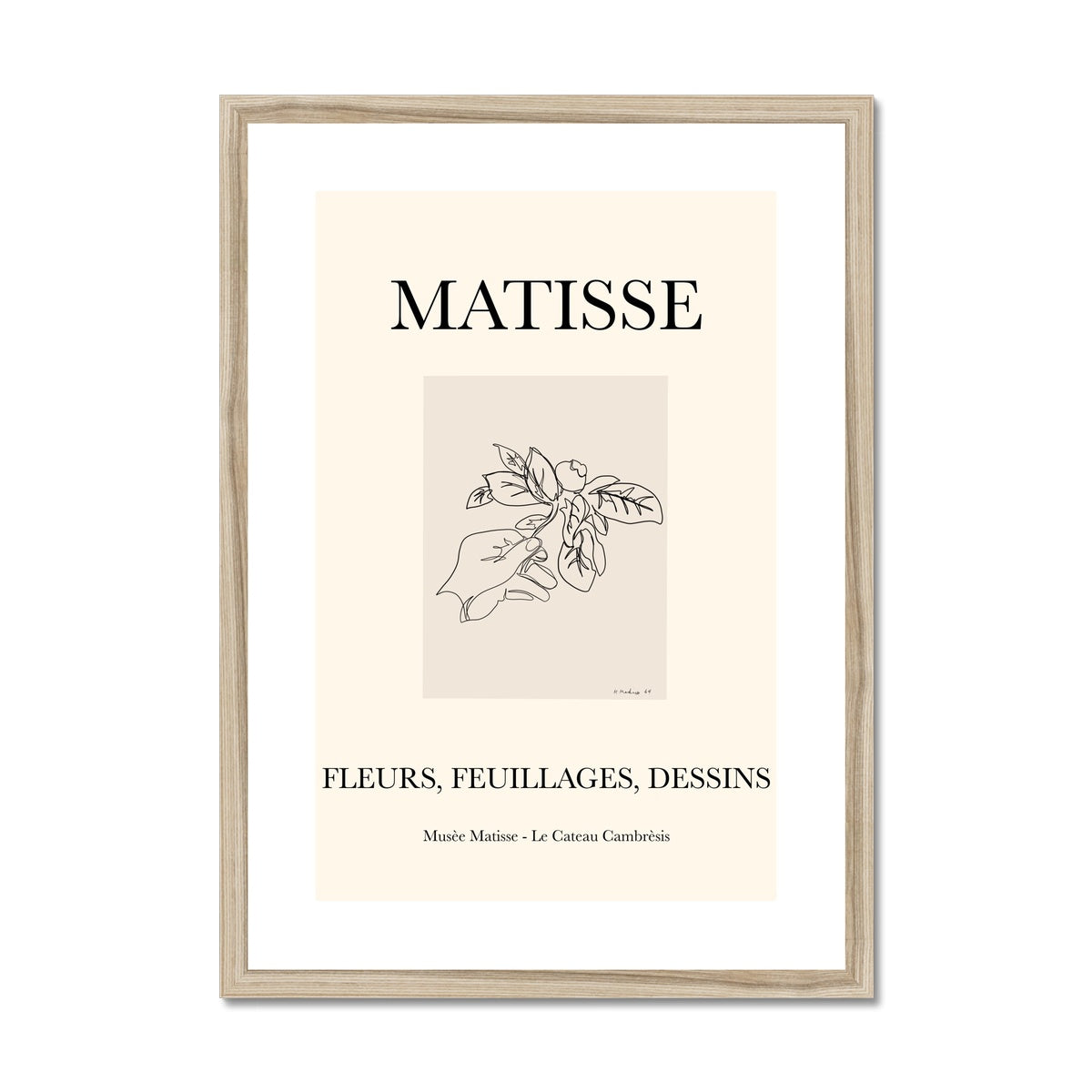 © les muses / Matisse wall art print featuring minimal flower line art called fleurs. A part of our flora cut out collection that contains Matisse exhibition posters with paper cut-outs and Berggruen & Cie museum prints for your gallery wall.