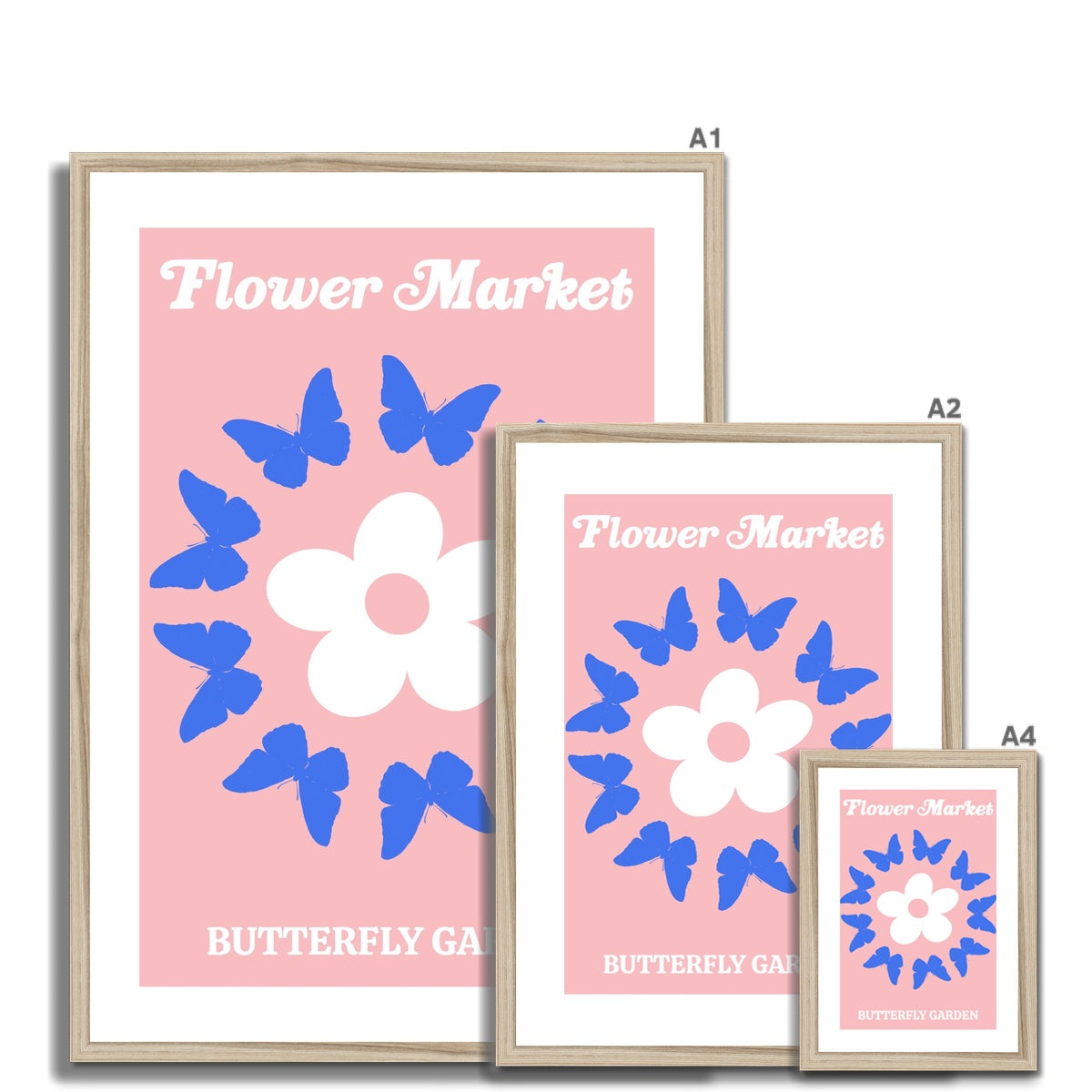 © les muses / Our Flower Market / Butterfly Garden collection features art prints with a retro daisy design and an illustration of butterflies under original hand drawn typography. The danish pastel
poster is an aesthetic addition to any gallery wall.