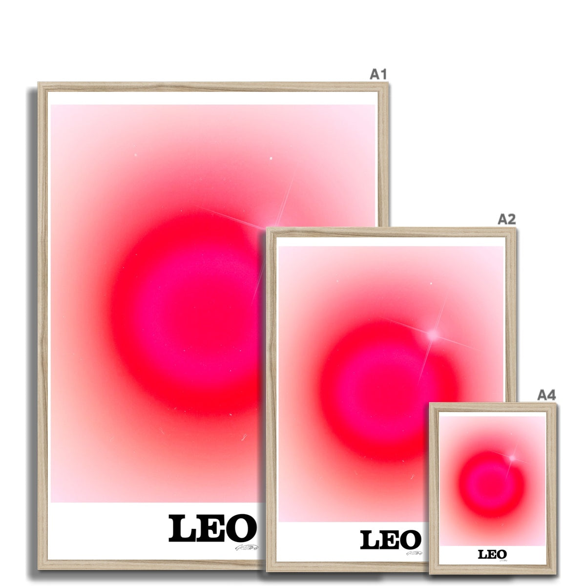 Leo Aura art print by Les Muses. Zodiac sign wall art. Aesthetic gradient star sign poster. Astrology artwork collection.