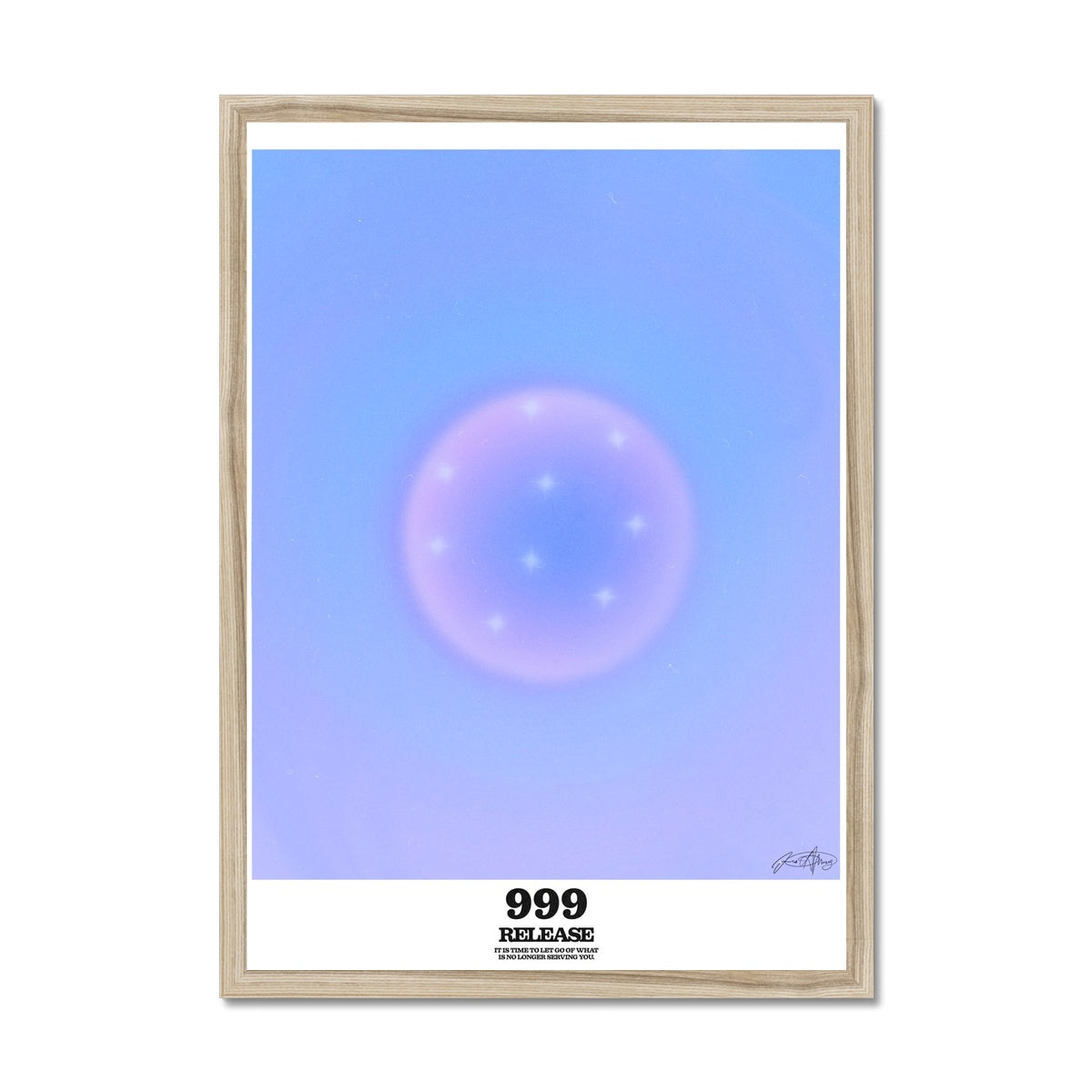 An angel number art print with a gradient aura. Add a touch of angel energy to your walls with a angel number auras. The perfect wall art posters to create a soft and dreamy aesthetic with your apartment or dorm decor. 999 Release: It’s Time To Let Go Of What’s No Longer Serving You.