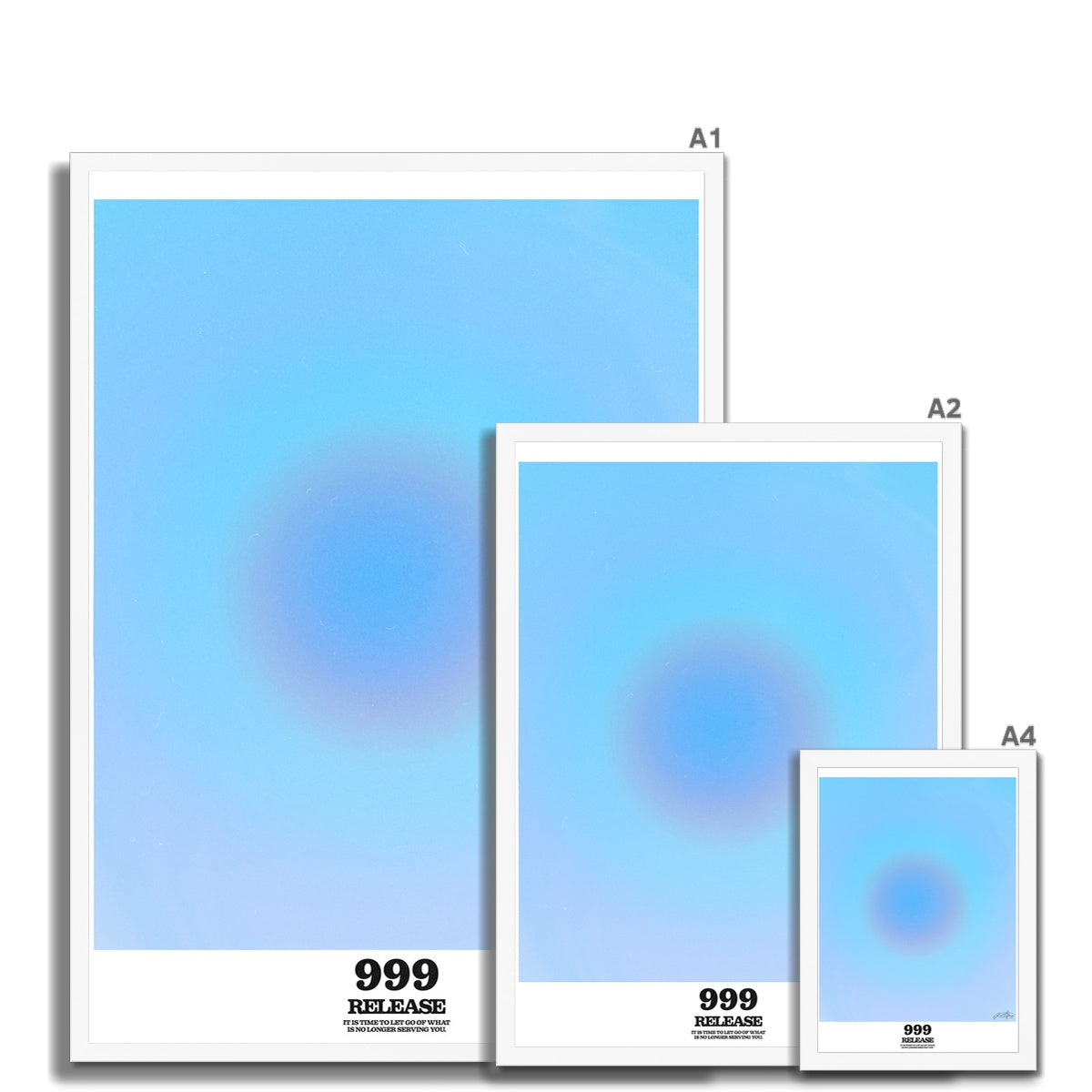 An angel number art print with a gradient aura. Add a touch of angel energy to your walls with a angel number auras. The perfect wall art posters to create a soft and dreamy aesthetic with your apartment or dorm decor. 999 Release: It’s Time To Let Go Of What’s No Longer Serving You.