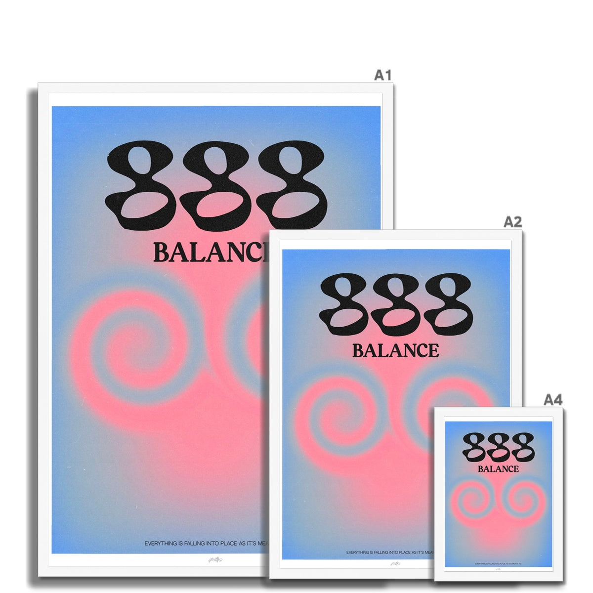 An angel number art print with a gradient aura. Add a touch of angel energy to your walls with a angel number auras. The perfect wall art posters to create a soft and dreamy aesthetic with your apartment or dorm decor. 888 Balance: Everything Is Falling Into Place As It’s Meant To Be.