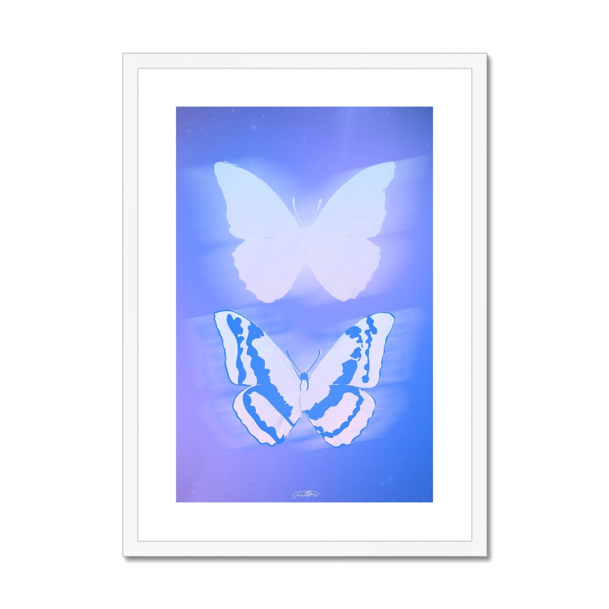 © les muses / Twin Butterflies is a collection of butterfly art prints featuring illustrations of two
butterflies in aura, gradient and glitter color options with silver and gold foil options.
Dreamy danish pastel butterfly posters perfect for dorm and apartment decor.