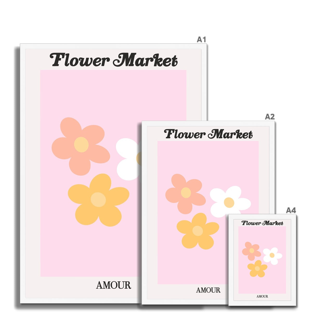 Our Flower Market collection features wall art with vibrant floral illustrations under original hand drawn typography. Danish pastel posters full of flowers that will brighten up any gallery wall. The full resolution art prints of our popular Flower Market and Fruit Market designs are available only from Les Muses. 