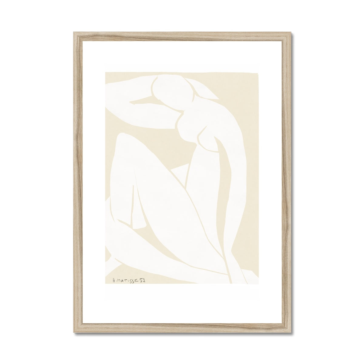 © les muses / Matisse wall art prints featuring nude figure cut outs or "Papiers Découpés" in a danish pastel style. Matisse exhibition posters with paper cut-outs. Berggruen & Cie museum prints for your gallery wall.