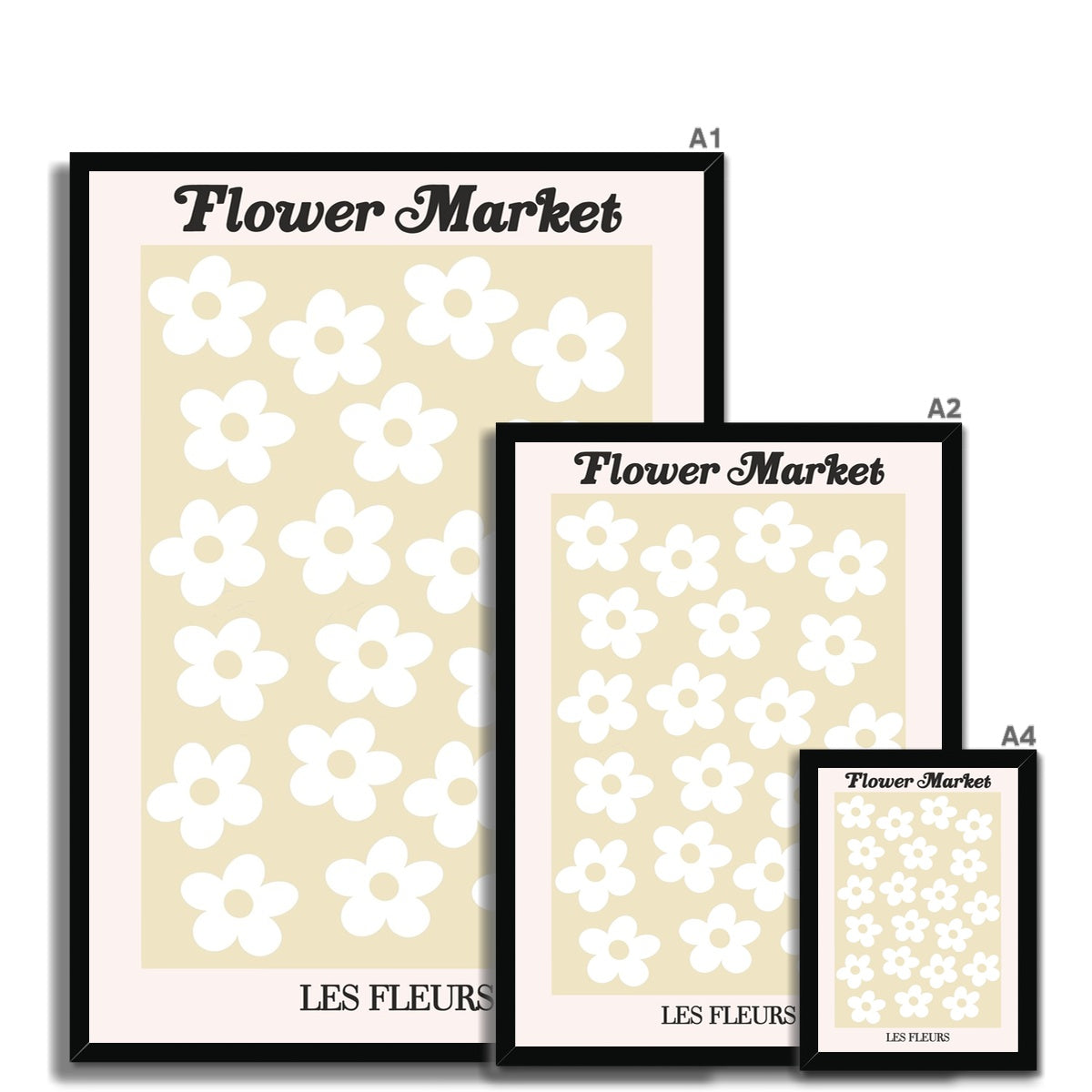 © les muses / Our Flower Market / Les Fleurs collection features wall art with a vibrant daisy design under original hand drawn typography. Danish pastel posters full of daisies to brighten up any gallery wall.
